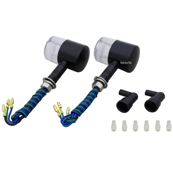 093591-26 ポッシュ POSH ミドルマシンドウインカー 71タイプ ロングステー W球 バルブ無し 黒/クリア