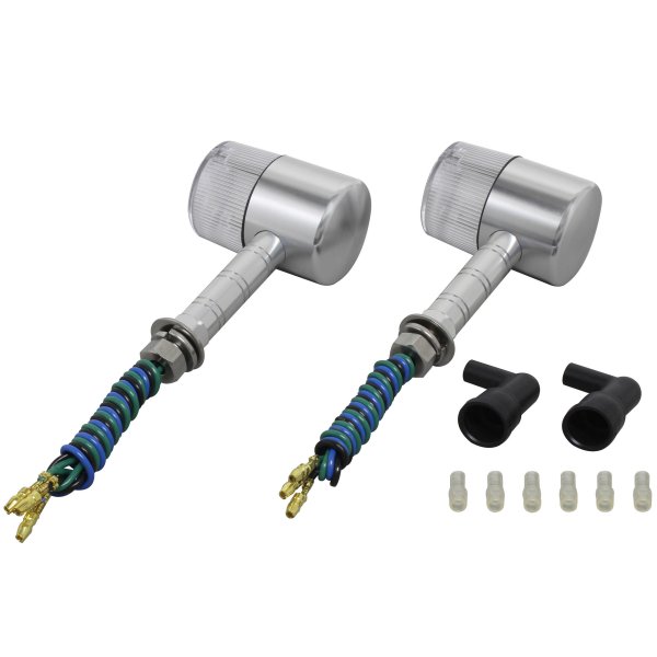 093591-W3 ポッシュ POSH ミドルマシンドウインカー71 スーパーロングステー ダブル球 シルバー/クリア