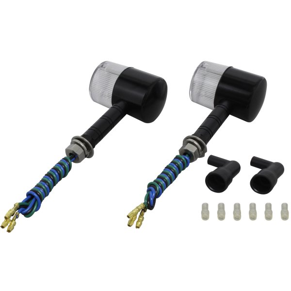 093591-W6 ポッシュ POSH ミドルマシンドウインカー71 スーパーロングステー ダブル球 黒/クリア