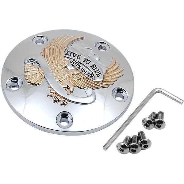0940-0842 DRAG ポイントカバー Live To Ride 99年-17年 Twin Cam クローム/ゴールド