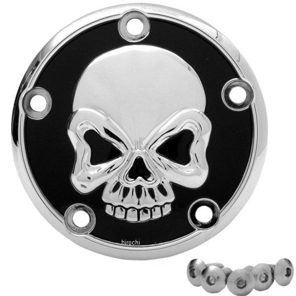 0940-1179 DRAG ポイントカバー スカル 99年-17年 Twin Cam クローム/黒