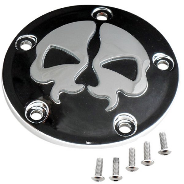 0940-1613 DRAG ポイントカバー スプリットスカル 99年-17年 Twin Cam 黒