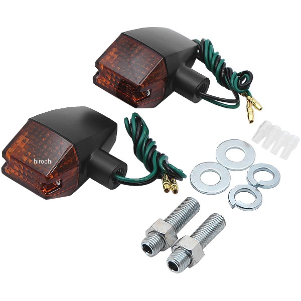 095046-06 ポッシュ POSH ウインカー 汎用 クラシカルシリーズ スリム&シャープタイプ シングル球 2個 黒/オレンジ