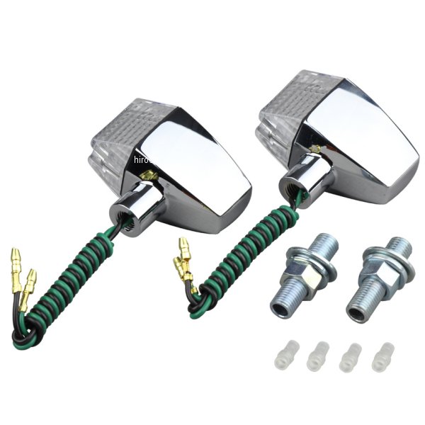 095047 ポッシュ POSH ウインカー クラシカル スリム&シャープタイプ シングル球 メッキ/クリア 2個入り