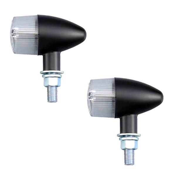 095099-06 ポッシュ POSH クラシカル砲弾ウインカー S球 2個入り 黒/ クリア