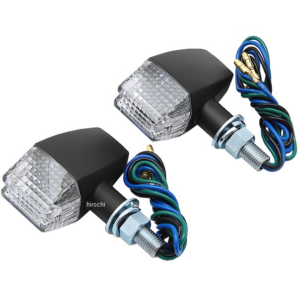 095447-06 ポッシュ POSH ウインカー 汎用 クラシカルシリーズ スリム&シャープタイプ ダブル球 2個 黒/クリアー