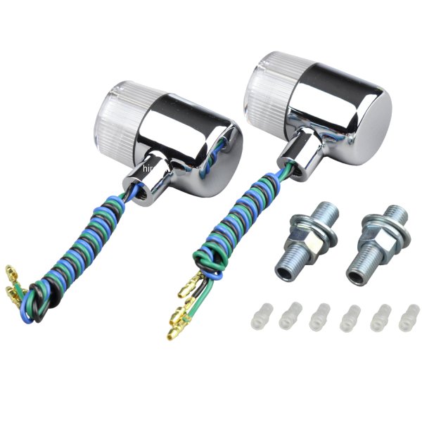 095492 ポッシュ POSH ウインカー クラシカル 71タイプ ダブル球 メッキ/クリア 2個入り