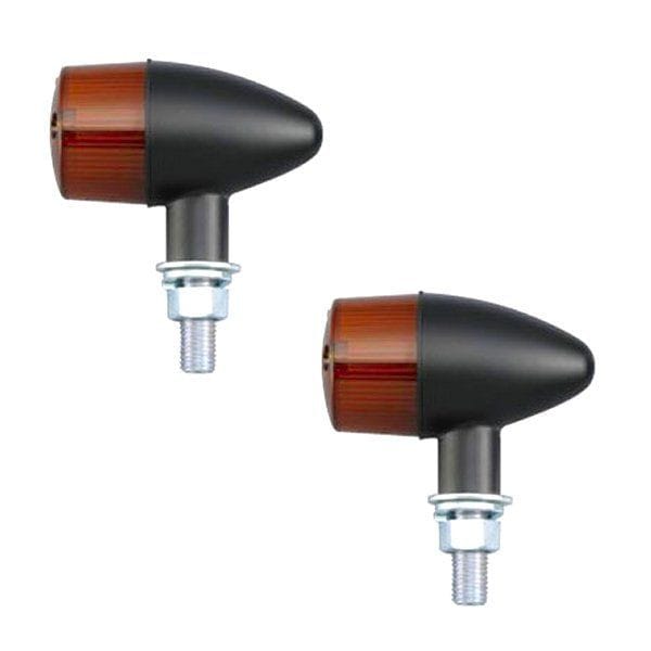 095498-06 ポッシュ POSH クラシカル砲弾ウインカー W球 2個入り 黒/オレンジ