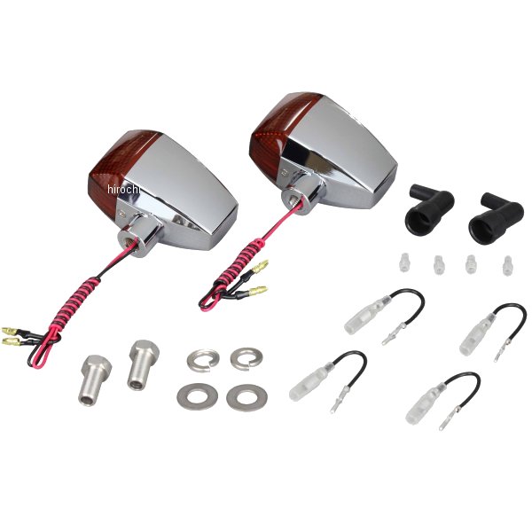 096061 ポッシュ POSH LEDウインカー ZRタイプ スタンダード シングル仕様 メッキ/オレンジ 2個入り