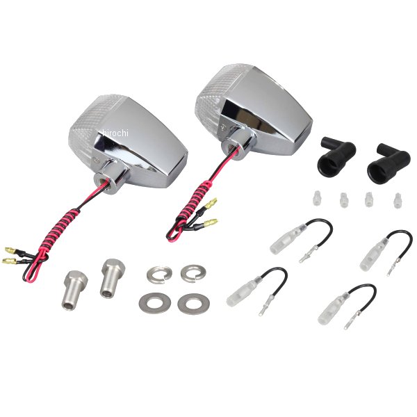 096062 ポッシュ POSH LEDウインカー ZRタイプ スタンダード シングル仕様 メッキ/クリア 2個入り