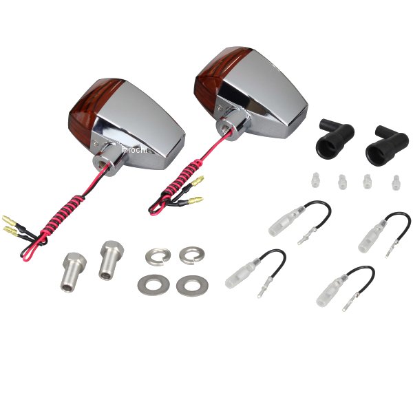 096065 ポッシュ POSH LEDウインカー ZRタイプ クリスタルカット シングル仕様 メッキ/オレンジ 2個入り