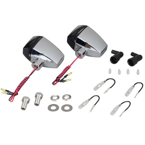 096065 ポッシュ POSH LEDウインカー ZRタイプ クリスタルカット シングル仕様 メッキ/スモーク 2個入り