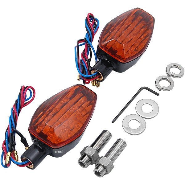 096451-06 ポッシュ POSH ライトウエイトLEDウインカー 汎用 ダブル 黒/オレンジ