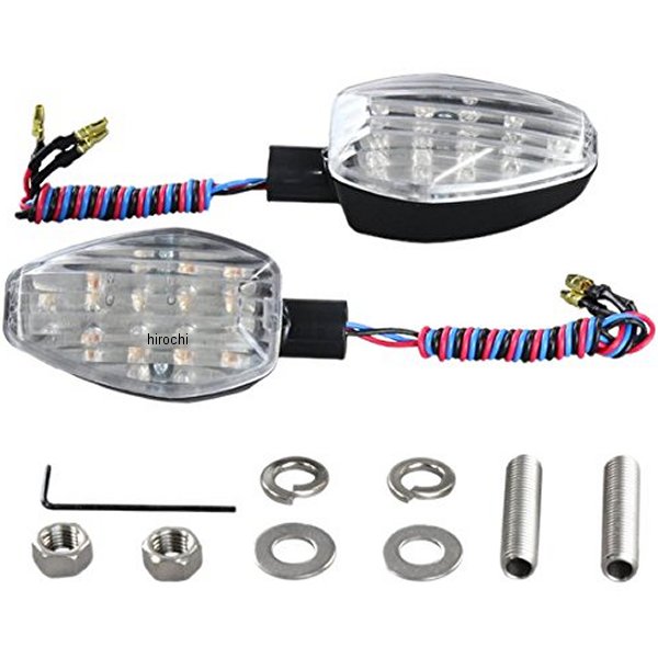 096452-06 ポッシュ POSH ライトウエイトLEDウインカー 汎用 ダブル 黒/クリアー