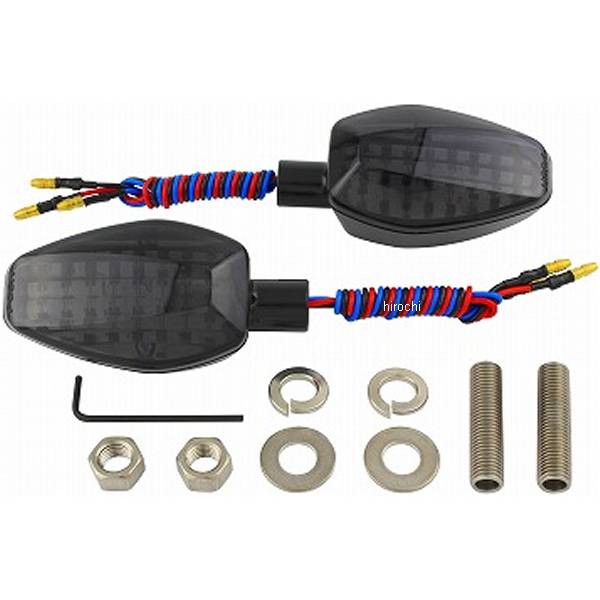 096456-16 ポッシュ POSH ライトウェイトLEDシーケンシャルウインカー ダブル 黒/スモーク 2個入り