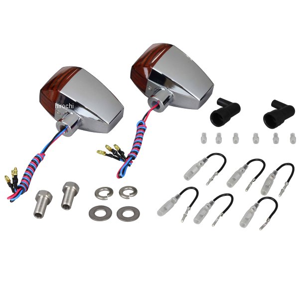 096465 ポッシュ POSH LEDウインカー ZRタイプ クリスタルカット ダブル仕様 メッキ/オレンジ 2個入り