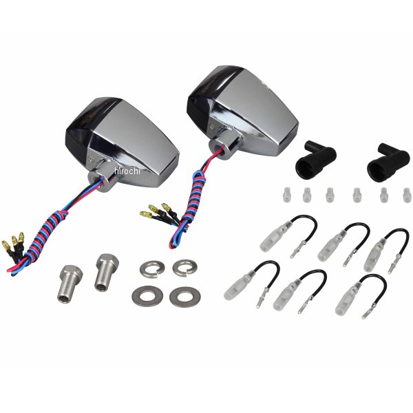 096467 ポッシュ POSH LEDウインカー ZRタイプ クリスタルカット ダブル仕様 メッキ/スモーク 2個入り