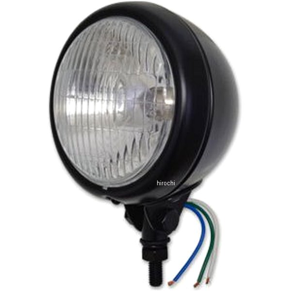 100-0085 ガッツクローム ラウンドリムヘッドライト 4.5インチ 黒