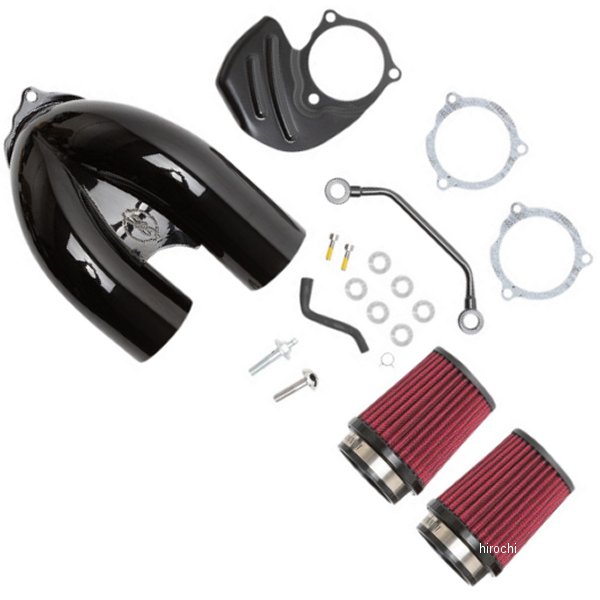 1010-2881 170-0567A S&S Cycle エアクリーナー T/I 17+ ハーレー ミルウォーキーエイト ブラック