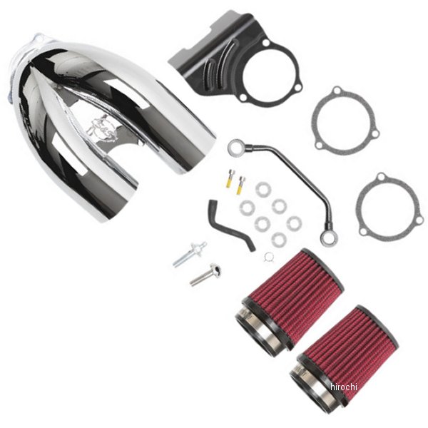 1010-2883 170-0636A S&S Cycle エアクリーナー チューンドインダクションエアクリーナー 08年-17年 ツインカム クローム