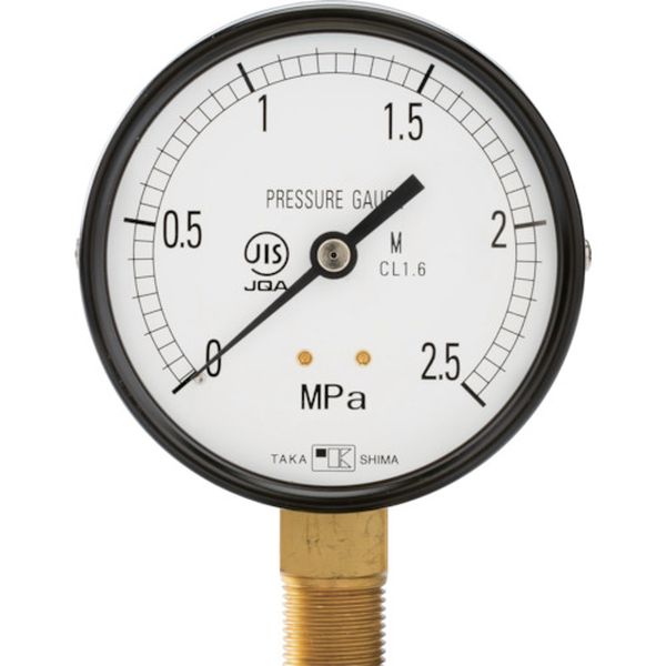 1027116 一般圧力計(A枠立型・φ100) 圧力レンジ0.0～1.6MPa G3/8【1027116】