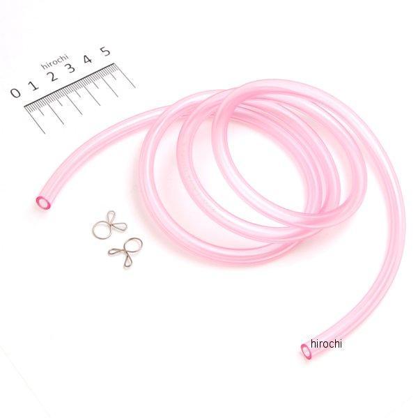 105-0832 キジマ 耐油ピンクホース ガソリン対応 クリップ付4φx7φx1m