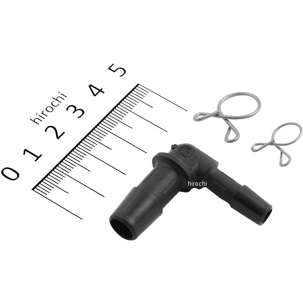 105-16008 キジマ ホース変換コネクター 汎用 L型 黒 6mm→9-10mm 1個