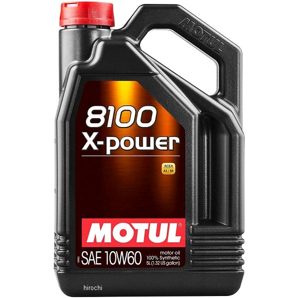 106144 モチュール MOTUL 8100 X-power 100%化学合成 4スト 4輪用エンジンオイル 10W-60 5リットル