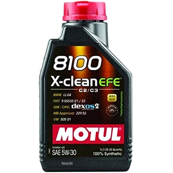 108585 モチュール MOTUL 8100 X-clean EFE 100%化学合成 4スト 4輪用エンジンオイル 5W-30 1リットル