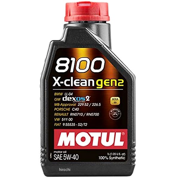 109896 モチュール MOTUL 8100 X-clean GEN2 100%化学合成 4スト 4輪用エンジンオイル 5W-40 1リットル