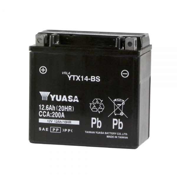111010 NBS バイクパーツセンター 台湾YUASA ユアサ バッテリー 液入り充電済み YTX14-BS
