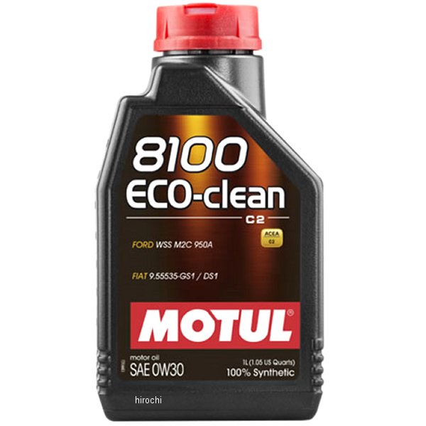 110571 モチュール MOTUL 8100 Eco-clean 100%化学合成 4輪用エンジンオイル 0W-30 1リットル