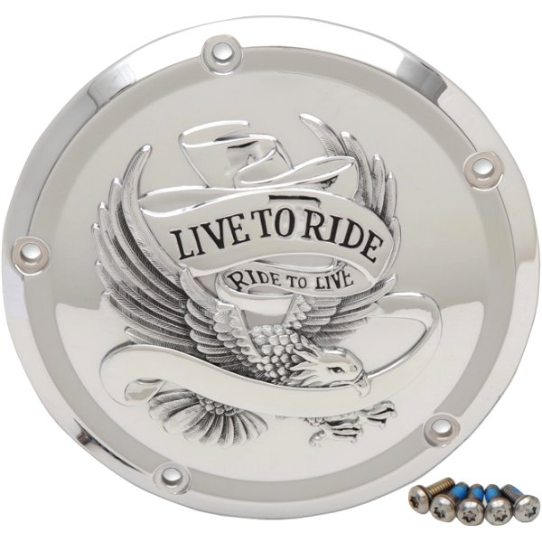1107-0554 DRAG ダービーカバー 16年以降 FLH LIVE TO RIDE クローム