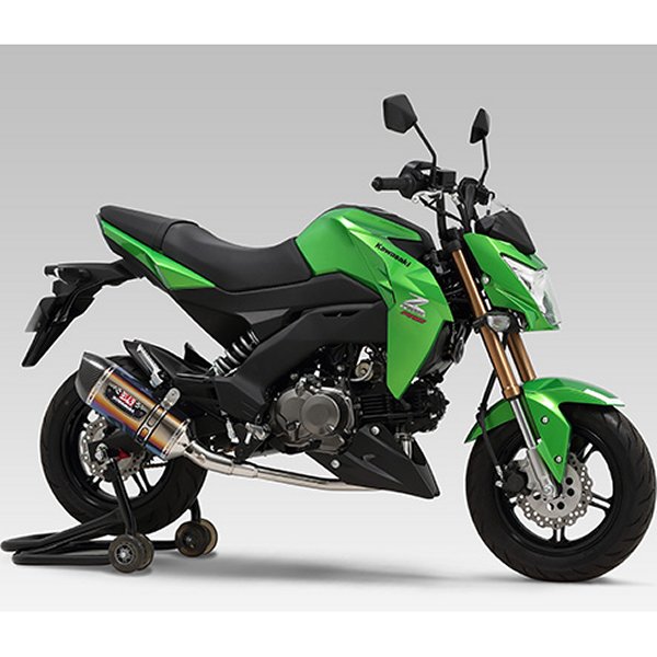 110A-202-5180B ヨシムラ フルエキゾースト R-77S 機械曲サイクロン EXPORT SPEC 16年 Z125PRO チタンブルーカバー/カーボンエンド