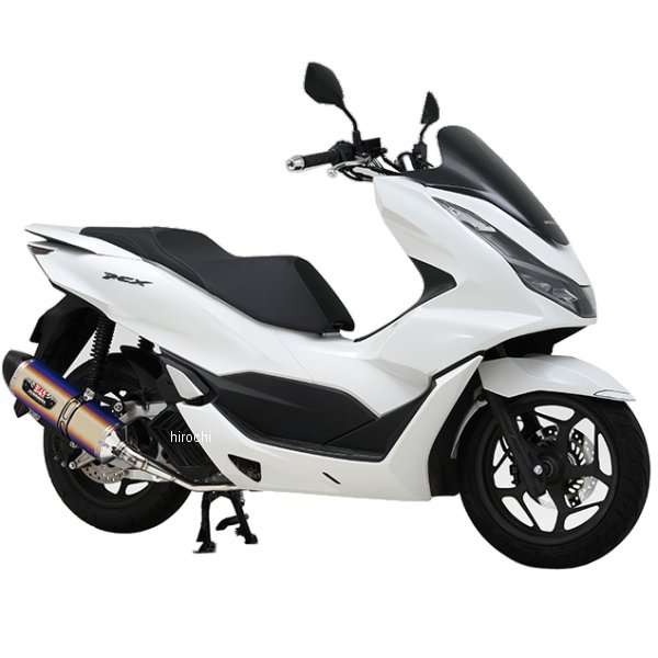 110A-49F-5180B ヨシムラ フルエキゾースト 機械曲R-77Sサイクロン EXPORT SPEC 23年 PCX チタンブルー/カーボンエンド
