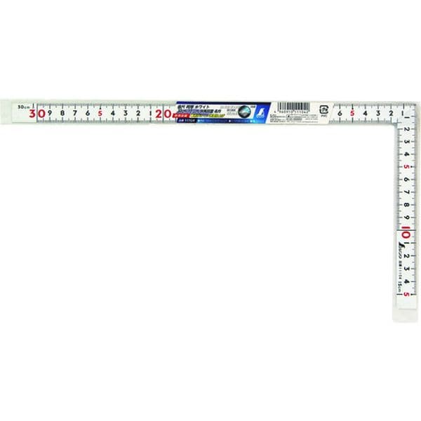 11104 147-7608 シンワ測定(株) シンワ 曲尺同厚 ホワイト 30cm/1尺 併用目盛 名作