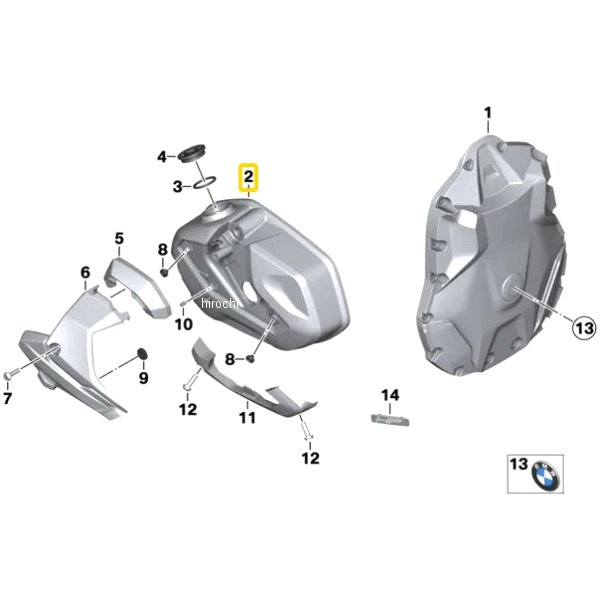 11128405486 BMW純正 シリンダー ヘッド カバー フライス加工済み 右
