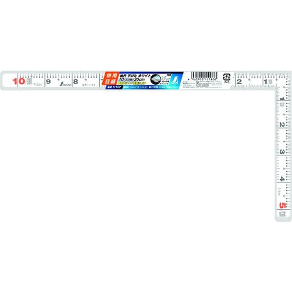 11180 147-7622 シンワ測定(株) シンワ 曲尺平ぴた ホワイト 1尺/30cm 併用目盛