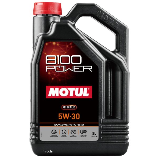 112003 モチュール MOTUL 8100 POWER 100%化学合成 4スト 4輪用エンジンオイル 5W-30 5リットル