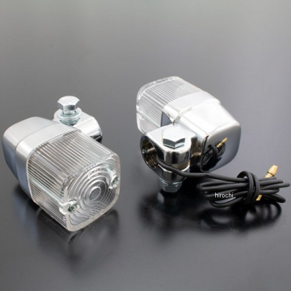 130-60032 ピーエムシー PMC ウインカーランプ 角型ヨーロピアン 2個セット メッキ/クリア