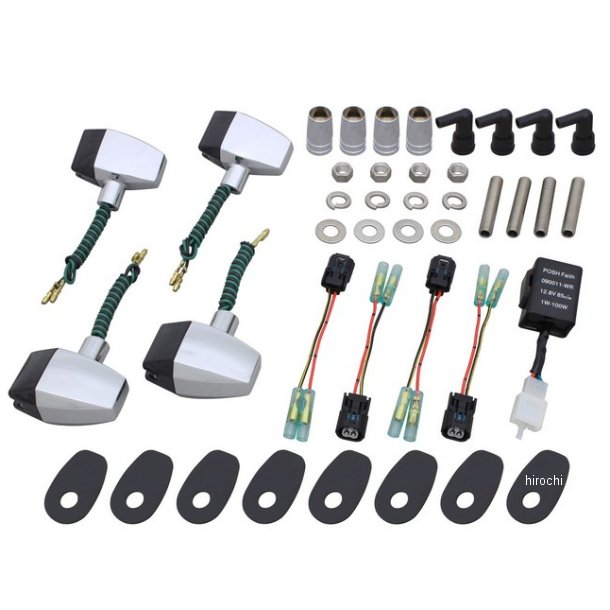 132048-53 ポッシュ POSH クラシカル スリムシャープタイプウインカーキット 18年-22年 Z900RS、Z900RSカフェ メッキ /スモークレンズ