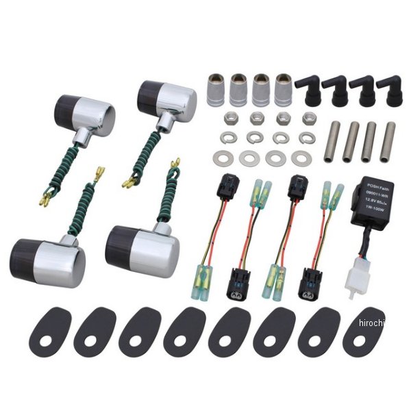 132093-53 ポッシュ POSH クラシカル 71タイプウインカーキット 18年-22年 Z900RS、Z900RSカフェ メッキ /スモークレンズ