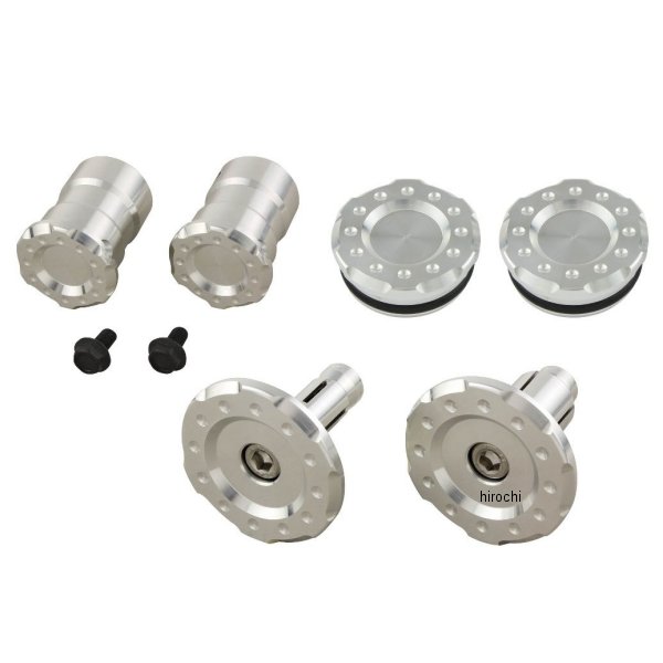 132575-AL ポッシュ POSH フレームキャップ 3点セット(フロント/センター/ピボット) 18年以降 Z900RS/CAFE シルバー(アルミ地)