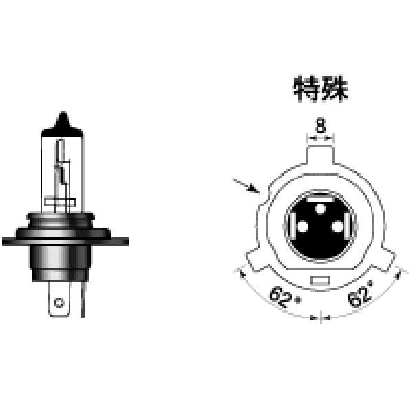 132GL M&H マツシマ H4R バイクビーム B2&S2 1個入り ブリスターパック 12V60/55W (B2ゴールド)