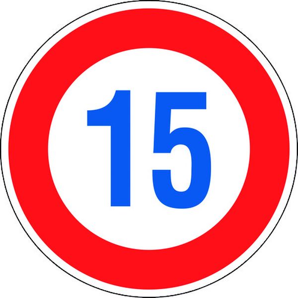 133672 道路標識(構内用) 制限速度15キロ 道路323-15K(AL) 600mmΦ 反射タイプ アルミ製
