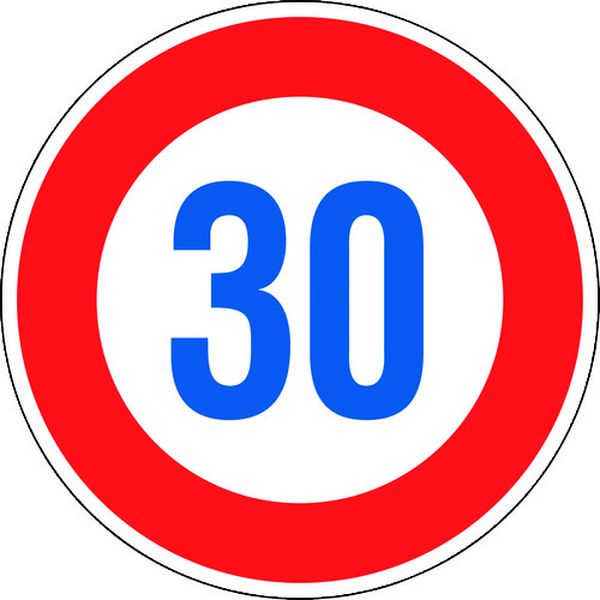 133674 道路標識(構内用) 制限速度30キロ 道路323-30K(AL) 600mmΦ 反射タイプ アルミ製