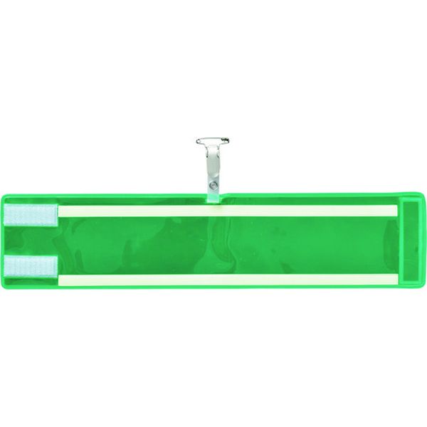 140402 ビニール製腕章 反射×高輝度蓄光 緑無地 腕章-400(反射緑) 90×400mm エンビ