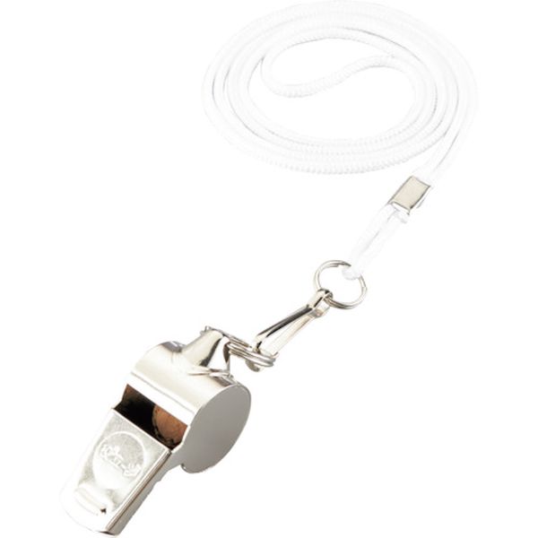 144001 354-0349 (株)日本緑十字社 緑十字 笛(ホイッスル) シルバー 笛-1 全長40mm 真ちゅう製