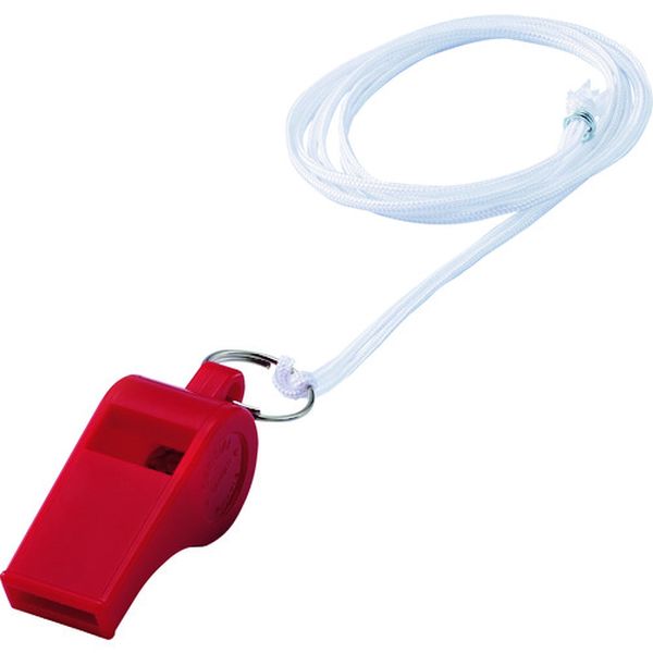 144404 113-7453 笛(ホイッスル) 赤 プラ笛402-R 全長51.5mm 12個組 プラスチック製