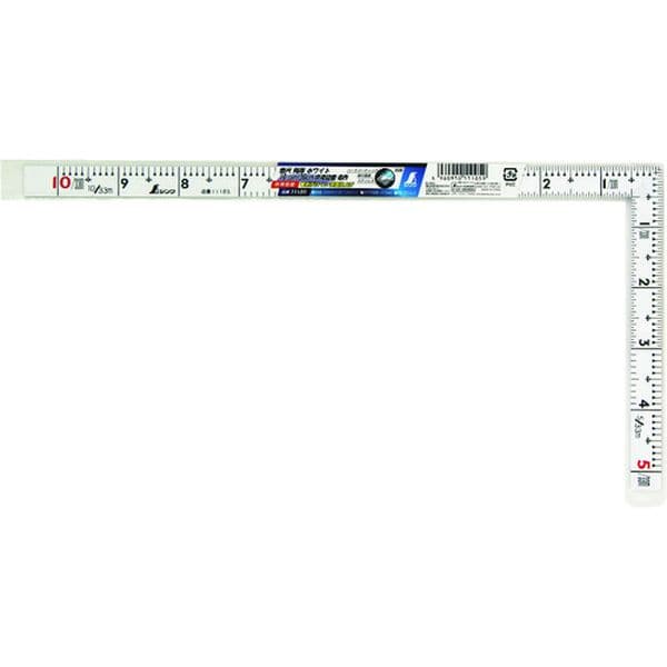 11105 147-7617 シンワ測定(株) シンワ 曲尺同厚 ホワイト 1尺/30cm 併用目盛 名作